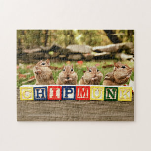 Vier niedliche kleine unverschämte Chipmunks Puzzle