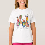 Vier Niedliche und schwindelerregende Vögel T-Shirt<br><div class="desc">Das ist ein originelles gemischtes Bild von vier skurrilen, farbenfrohen Vögeln.</div>