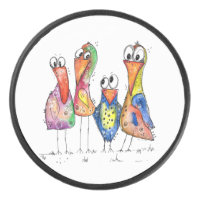 Vier Niedliche Whimsikvögel