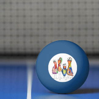 Vier Niedliche Whimsikvögel Tischtennisball