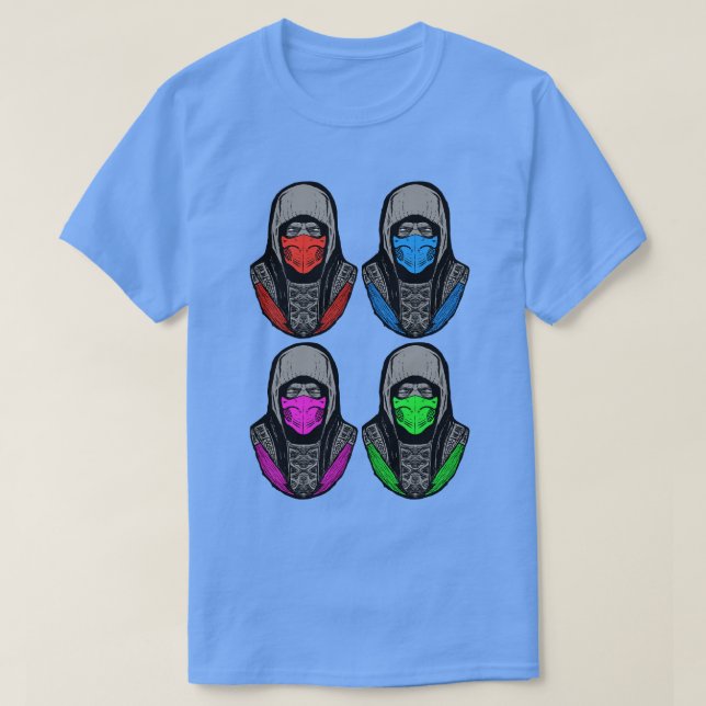 Vier Ninjas Pose v1 T-Shirt (Design vorne)