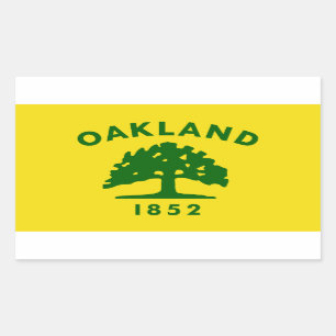 VIER Oakland, kalifornische Flagge Rechteckiger Aufkleber