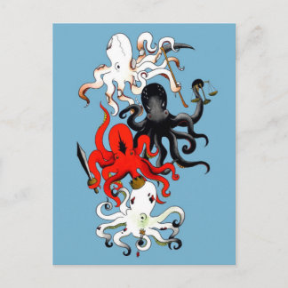 Vier Octopi der Apokalypse Postkarte