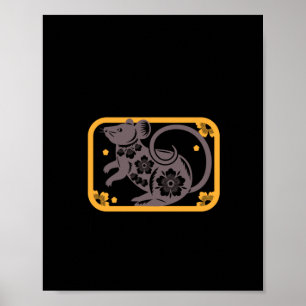 Vier Paare Zwei Ohren Endlose Liebe Ratten Sticker Poster