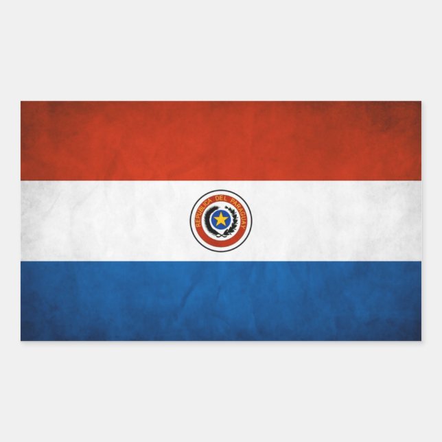 VIER Paraguay-Flagge Rechteckiger Aufkleber (Vorderseite)