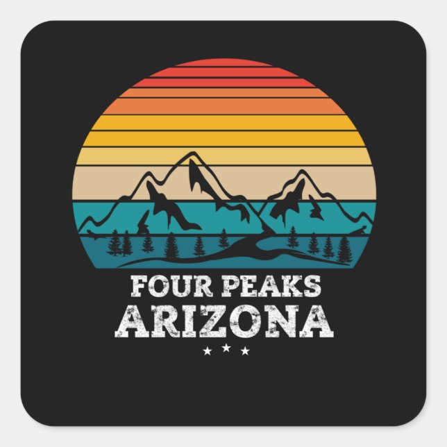 VIER PEAKS Arizona Quadratischer Aufkleber (Vorderseite)