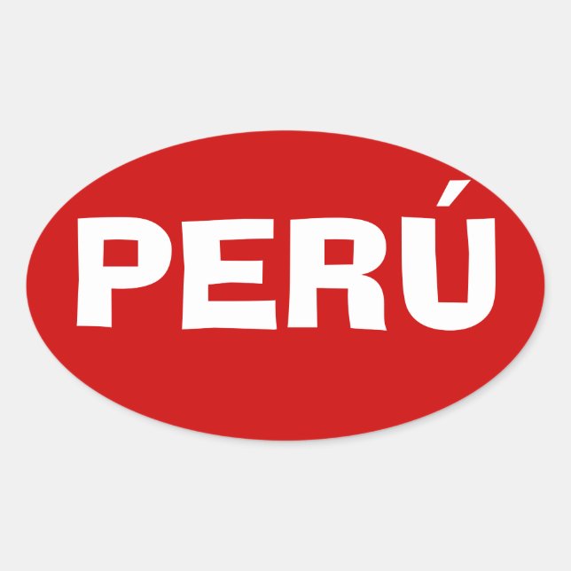 VIER Perú Ovaler Aufkleber (Vorderseite)