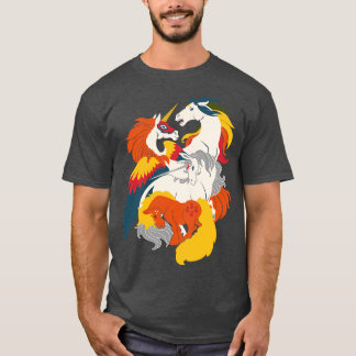 Vier Pferde der Nostalgie T-Shirt