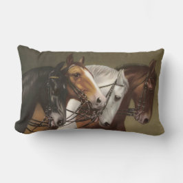 Vier PferdeVintager Kunst-Kissen-KissenLumbar Lendenkissen