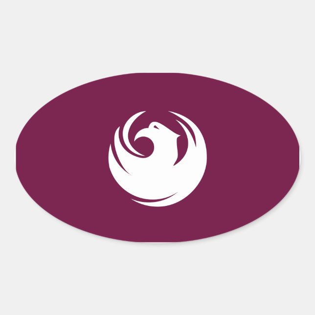 VIER Phoenix-Flag Ovaler Aufkleber (Vorderseite)