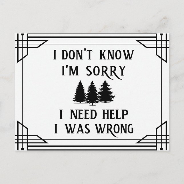 Vier Phrasen, die zu Weisheit führen Postkarte (Vorderseite)