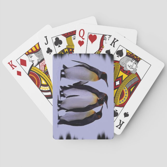 Vier Pinguine spielen Karten Spielkarten (Rückseite)