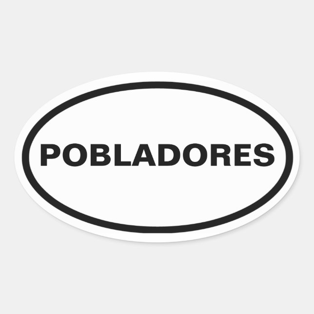 VIER Pobladores Ovaler Aufkleber (Vorderseite)