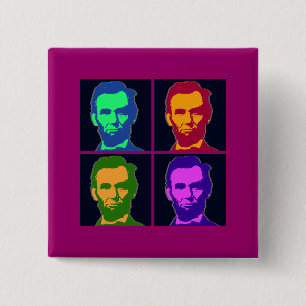 Vier Pop-Kunst Abraham Lincolns Button