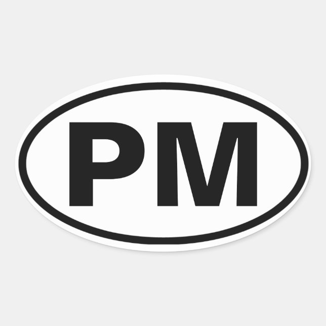 VIER Port Morris "PM" Ovaler Aufkleber (Vorderseite)