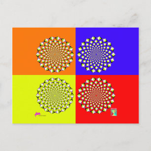 Vier Quadrate Postkarte