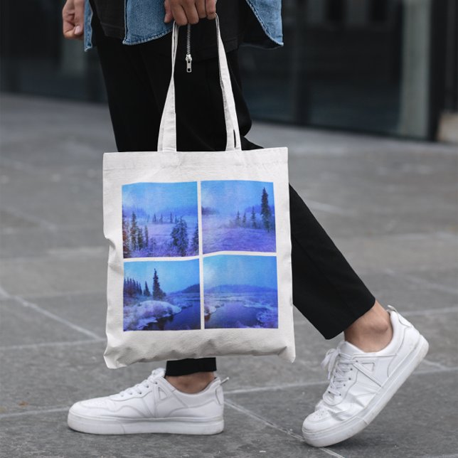 Vier quadratische Fotos hinzufügen Tragetasche (Create Your Own Photo Tote Bag)