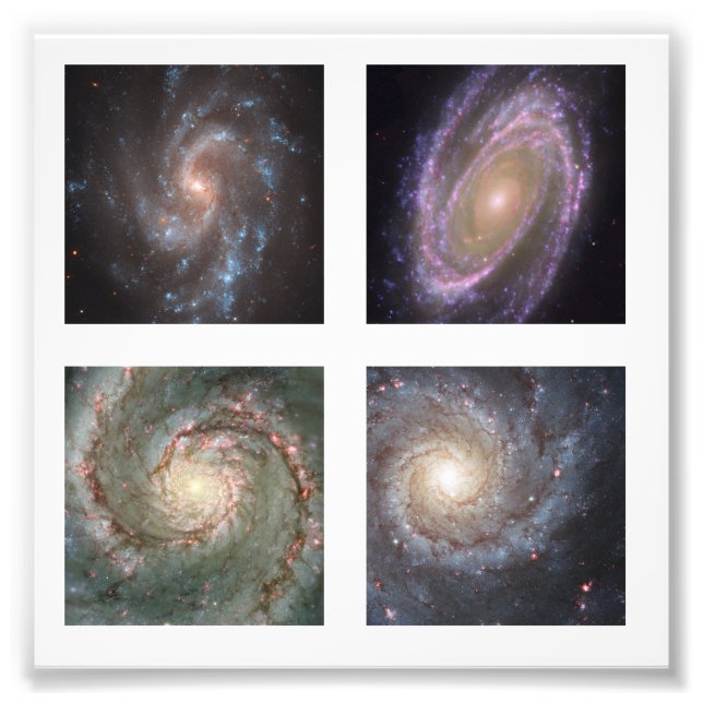 Vier Quadratzoll Spiralgalaxien Foto (Vorne)