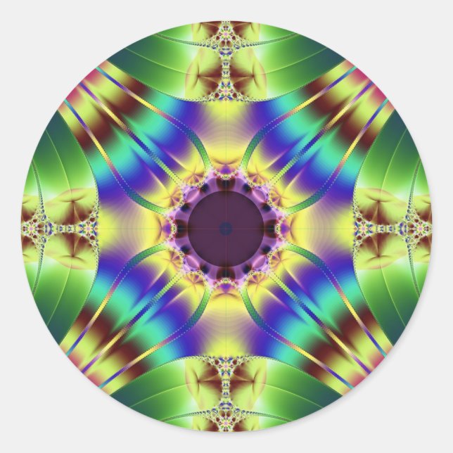 vier Richtungen Runder Aufkleber (Vorderseite)