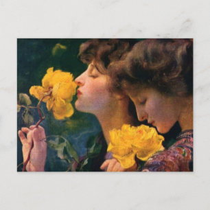 Vier Rose von Franz Dvorak Postkarte