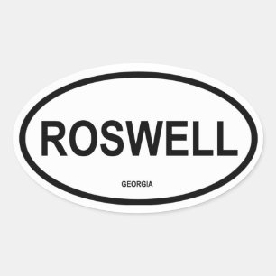 VIER Roswell, Georgien Ovaler Aufkleber