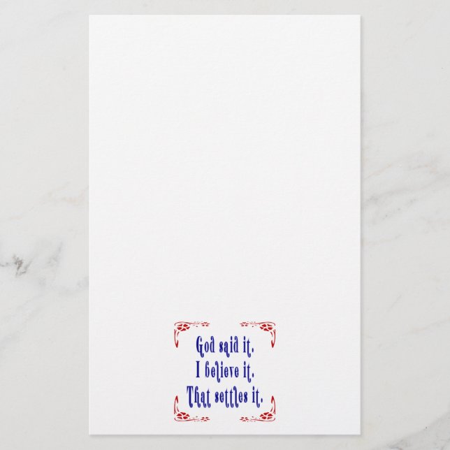 Vier Rote Blume Gott sagte es! Briefpapier (Vorderseite)