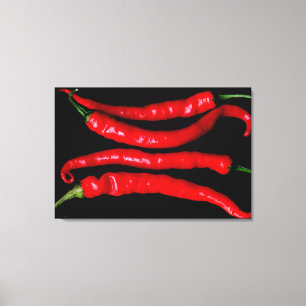 Vier Rote Chilies 36x24 (90x60cm) Waccn Leinwanddruck