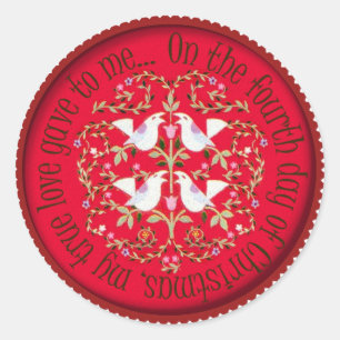 Vier Rudervögel Runder Aufkleber