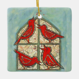 Vier Rufe Birds Weihnachtsschmuck