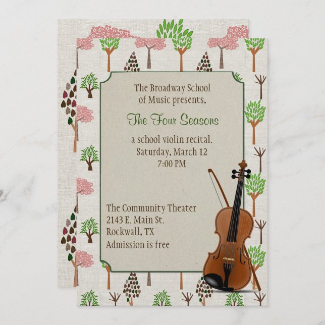 Vier-Saison-Thread-Erwägung Einladung (Vorne/Hinten)