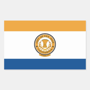 VIER San Jose Flag Rechteckiger Aufkleber