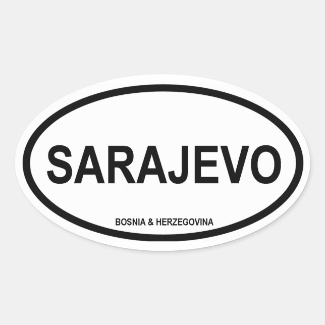 VIER Sarajevo Ovaler Aufkleber (Vorderseite)