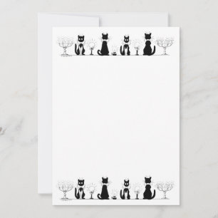 Vier schwarze Katzen, Louis Wain Einladung