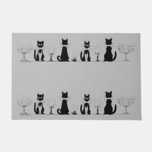 Vier schwarze Katzen, Louis Wain Fußmatte