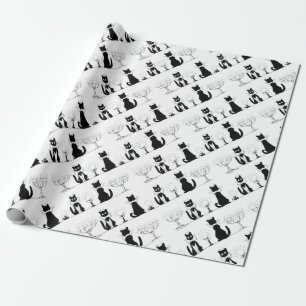 Vier schwarze Katzen, Louis Wain Geschenkpapier