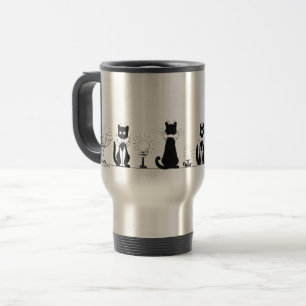 Vier Schwarze Katzen, Louis-Wain-Tasse Reisebecher