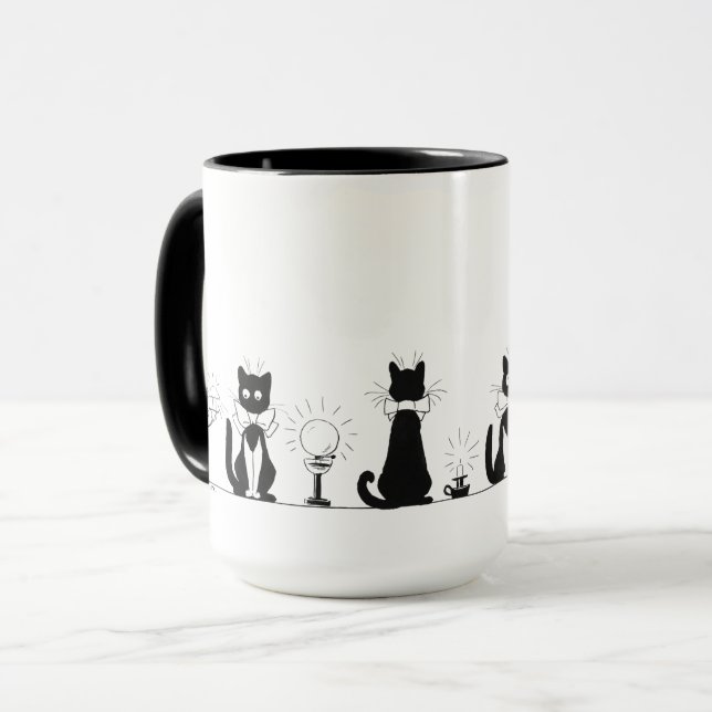 Vier Schwarze Katzen, Louis-Wain-Tasse Tasse (Vorderseite Links)