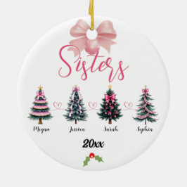 Vier Schwestern Weihnachtsbaum mit Individuellen N Keramik Ornament