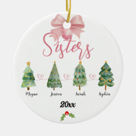 Vier Schwestern Weihnachtsbaum mit Individuellen N Keramik Ornament