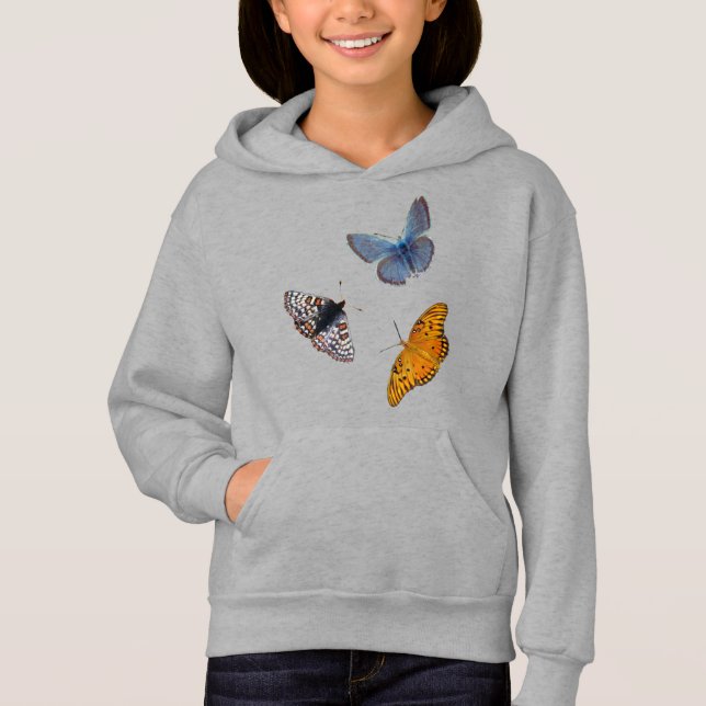 Vier seltene Schmetterlinge Hoodie (Vorderseite)