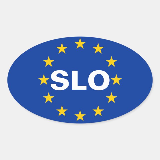 VIER slowenische "SLO" - Europäische Gewerkschaft Ovaler Aufkleber (Vorderseite)