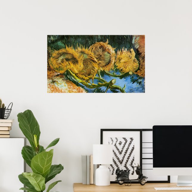 Vier Sonnenblumen schneiden von Vincent van Gogh Poster (Heimbüro)