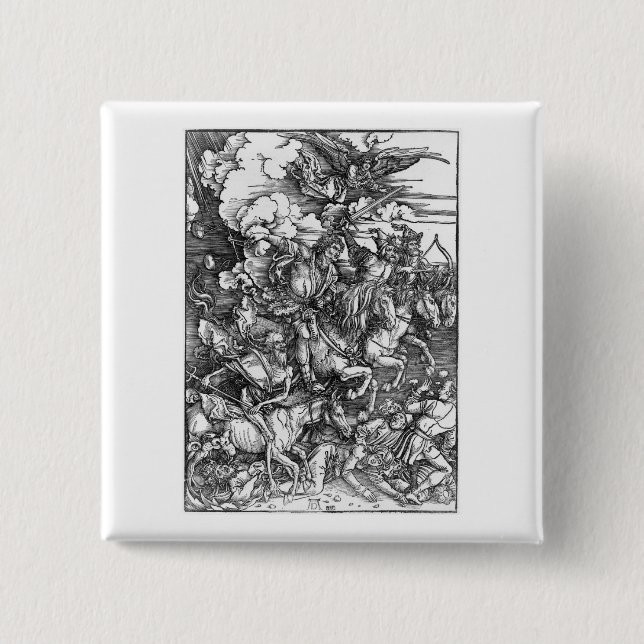 Vier Sperma der Apokalypse - Albrecht Durer - Button (Vorderseite)