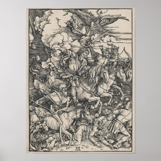 Vier Sperma der Apokalypse von Durer Poster (Vorne)