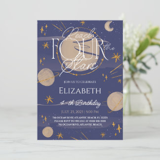 Vier Sterne Einladung zum Geburtstag