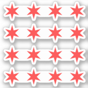 Vier Sterne unter der Flagge von Chicago Aufkleber