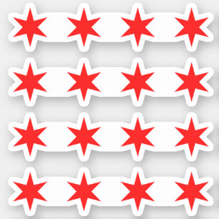 Vier Sterne unter der Flagge von Chicago Aufkleber