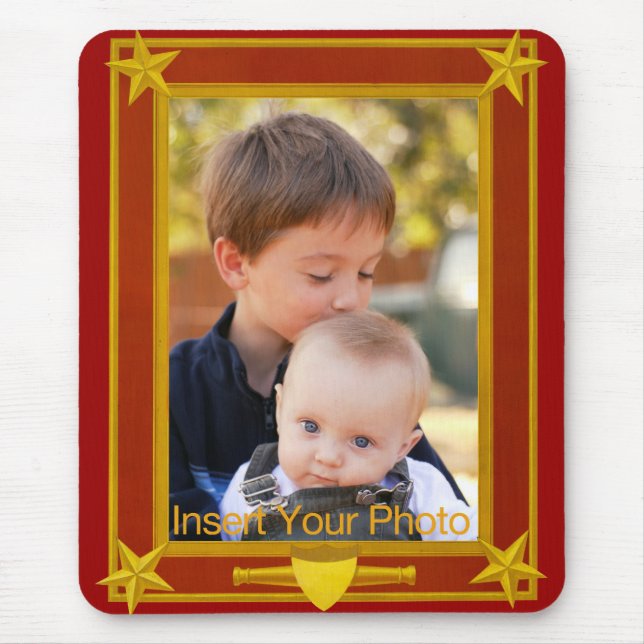 Vier-Sternegold und kastanienbrauner Rahmen - Mousepad (Vorne)