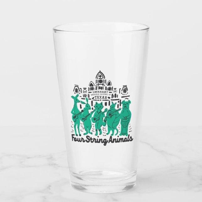 Vier Streichtiere Band Pint Glass Glas (Vorderseite)