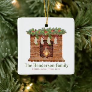 Vier Strumpf Weihnachten Keramikornament
